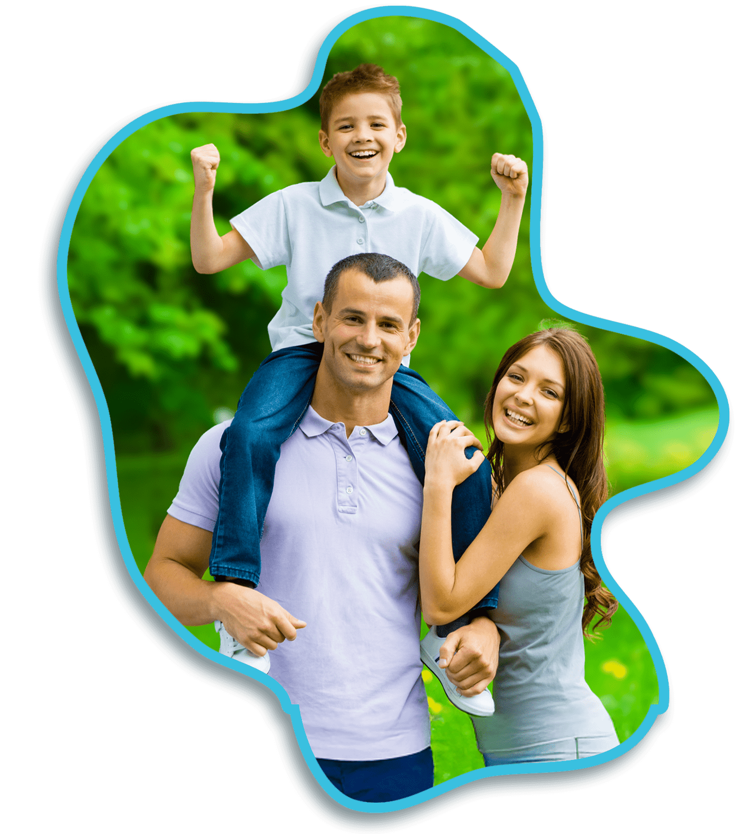 Happy family enjoying outdoor time together.